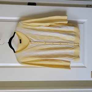 Yellow and white argyle sweater